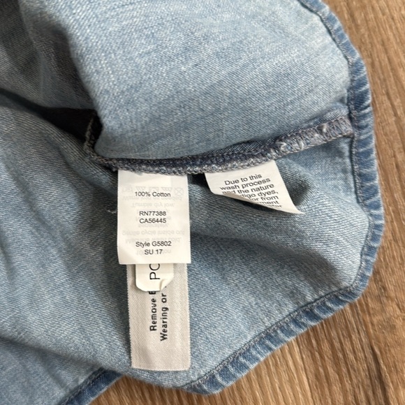 Madewell Denim Azalea Off-the-Shoulder Top Chambray G5802 Flawed Size Small - Picture 7 of 9